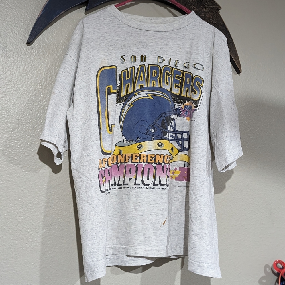 Vintage 1994 NFL San Diego Chargers size LG AFC Conference Championship T Shirt